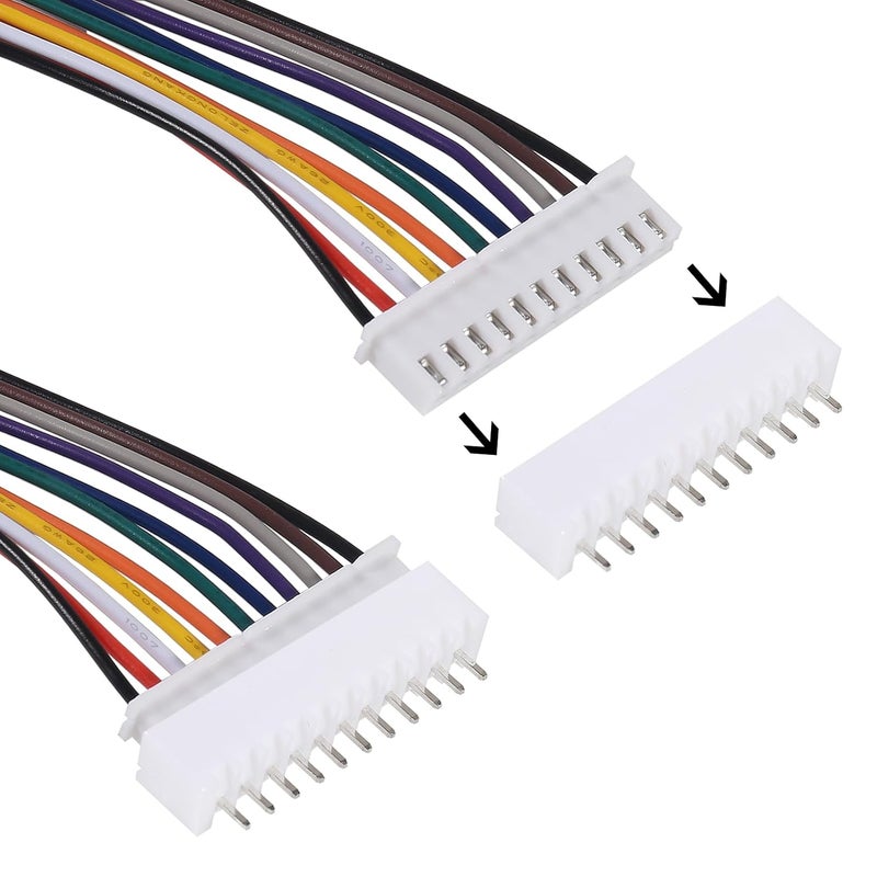 ACEIRMC 10Pairs JST-XH Connector Kit, XH 2.54mm 11 Pin Header Male and Female Connectors Plug Adapter with Flat Wire Cable 200mm 26AWG Compatible with JST XH (11P) - Image 4